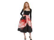 Alexander McQueen Anemone Print Faille Skirt